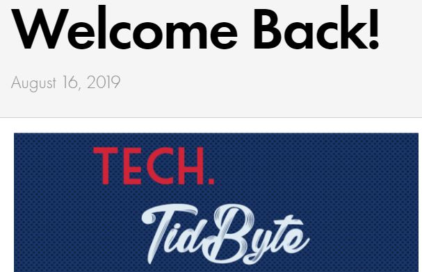 August 2019 Tech Tidbyte eNewsletter